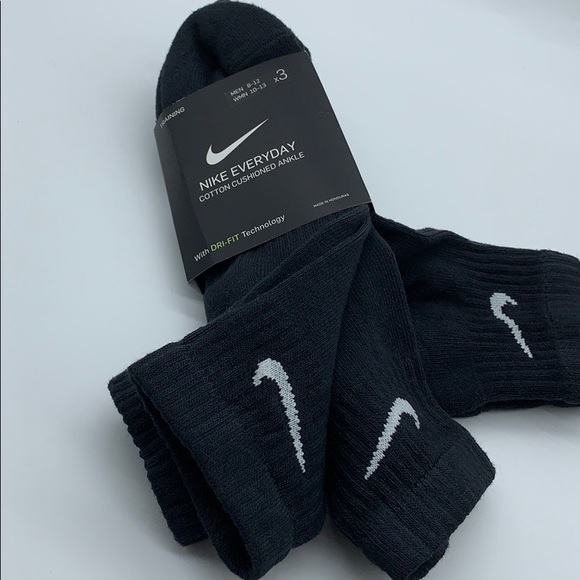 NIKE 3 pairs EVERYDAY COTTON CUSHIONED ANKLE TRAININ SOCKS - Picture 16 of 16